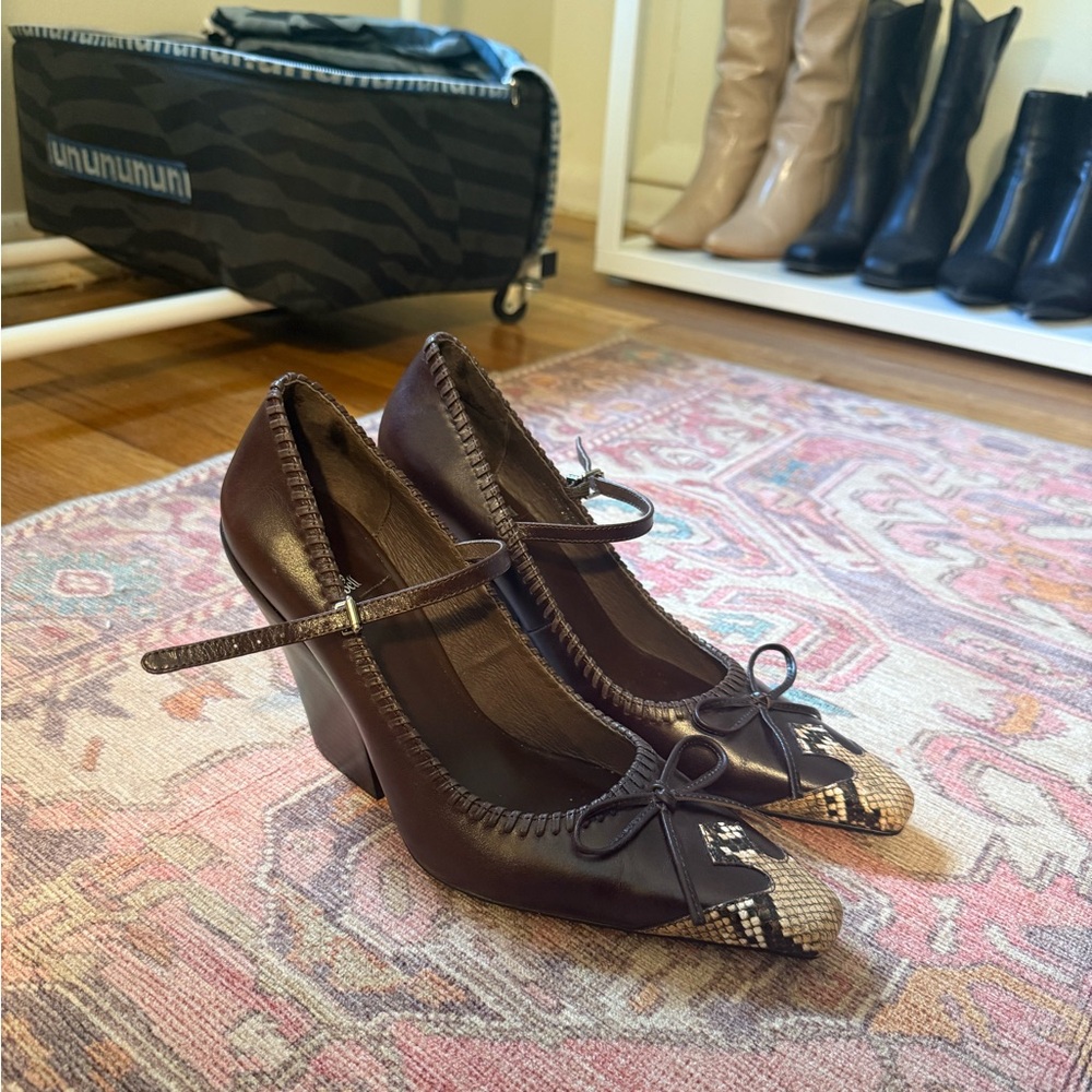 Jeffery Campbell Western Vibes Brown Block Heel